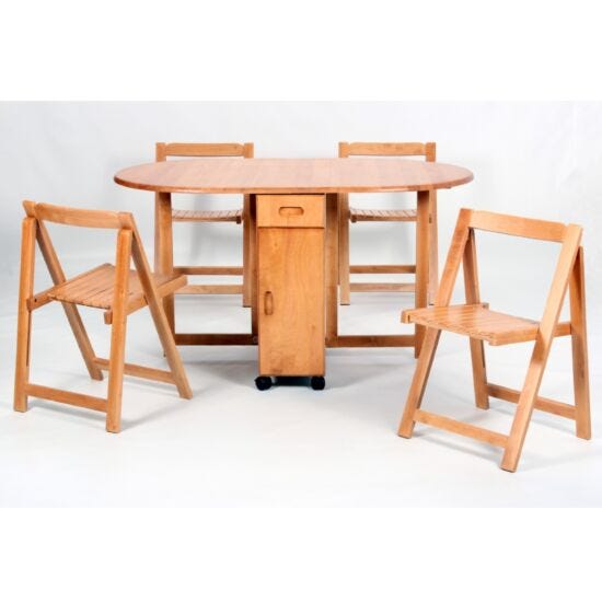 Butterfly Dining Set with 4 Chairs Oak