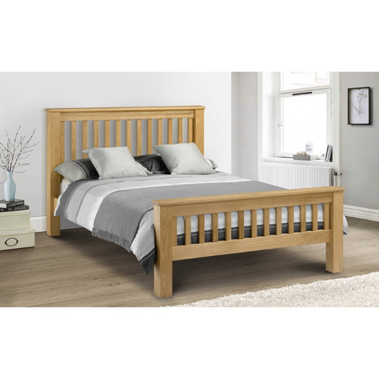 Amsterdam Oak Double Bed With High Foot End 135cm