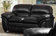 Fernando Sofa Full Bonded Leather 2 Seater Black