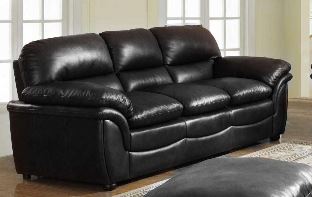 Fernando Sofa Full Bonded Leather 3 Seater Black