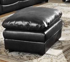 Fernando Sofa Full Bonded Leather Stool Black