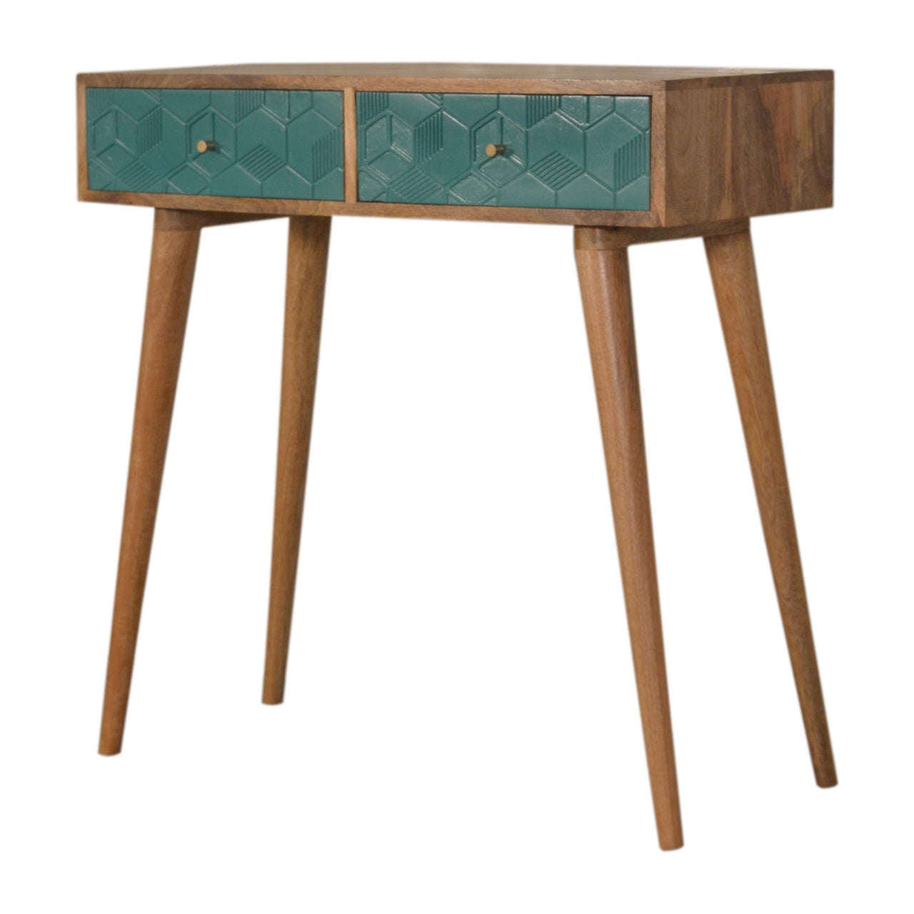 Ashpinoke:Acadia Teal Console Table-Console and Hall Tables-Artisan