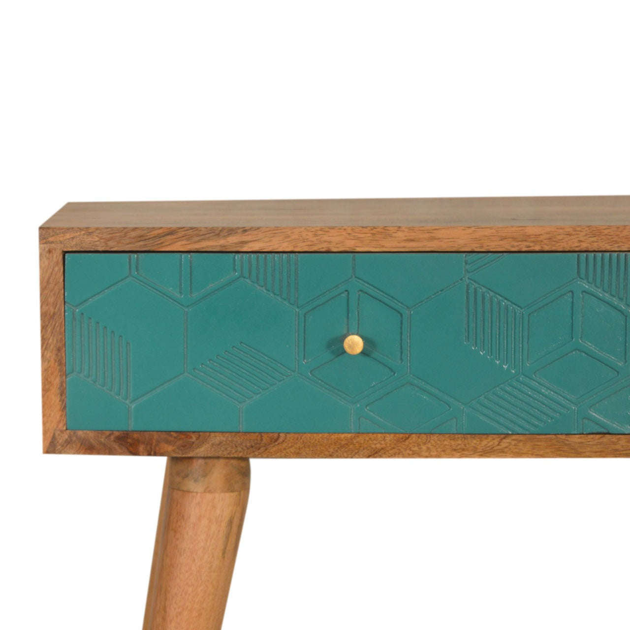 Ashpinoke:Acadia Teal Console Table-Console and Hall Tables-Artisan