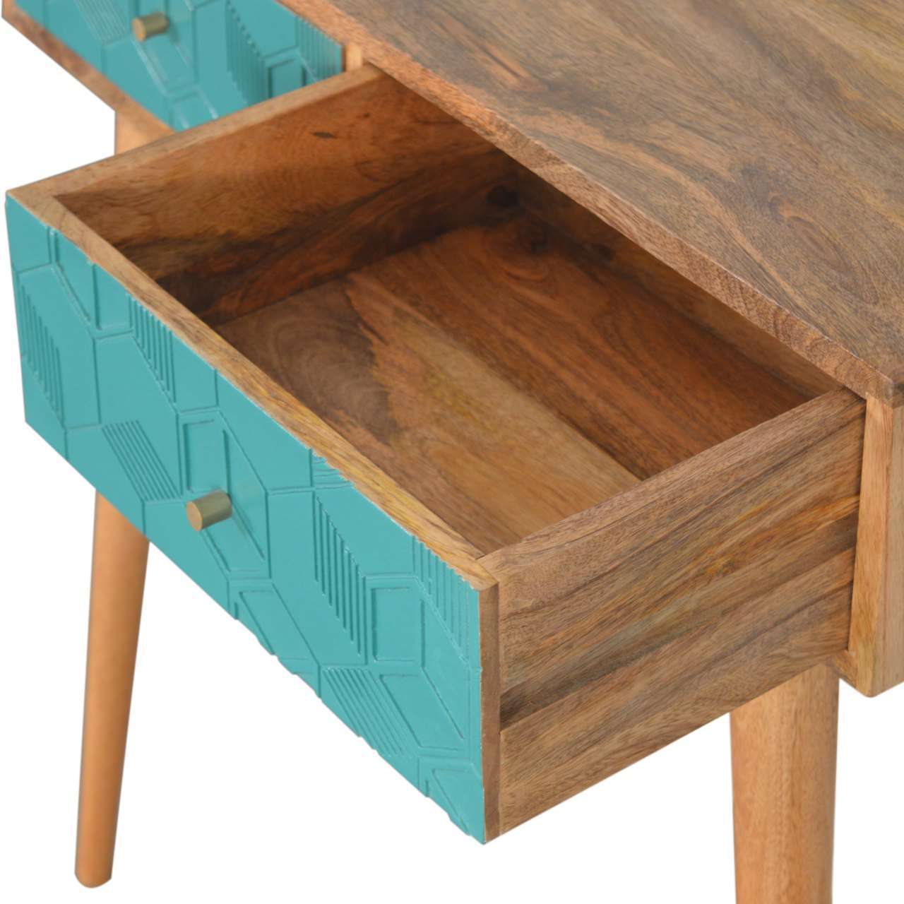 Ashpinoke:Acadia Teal Console Table-Console and Hall Tables-Artisan