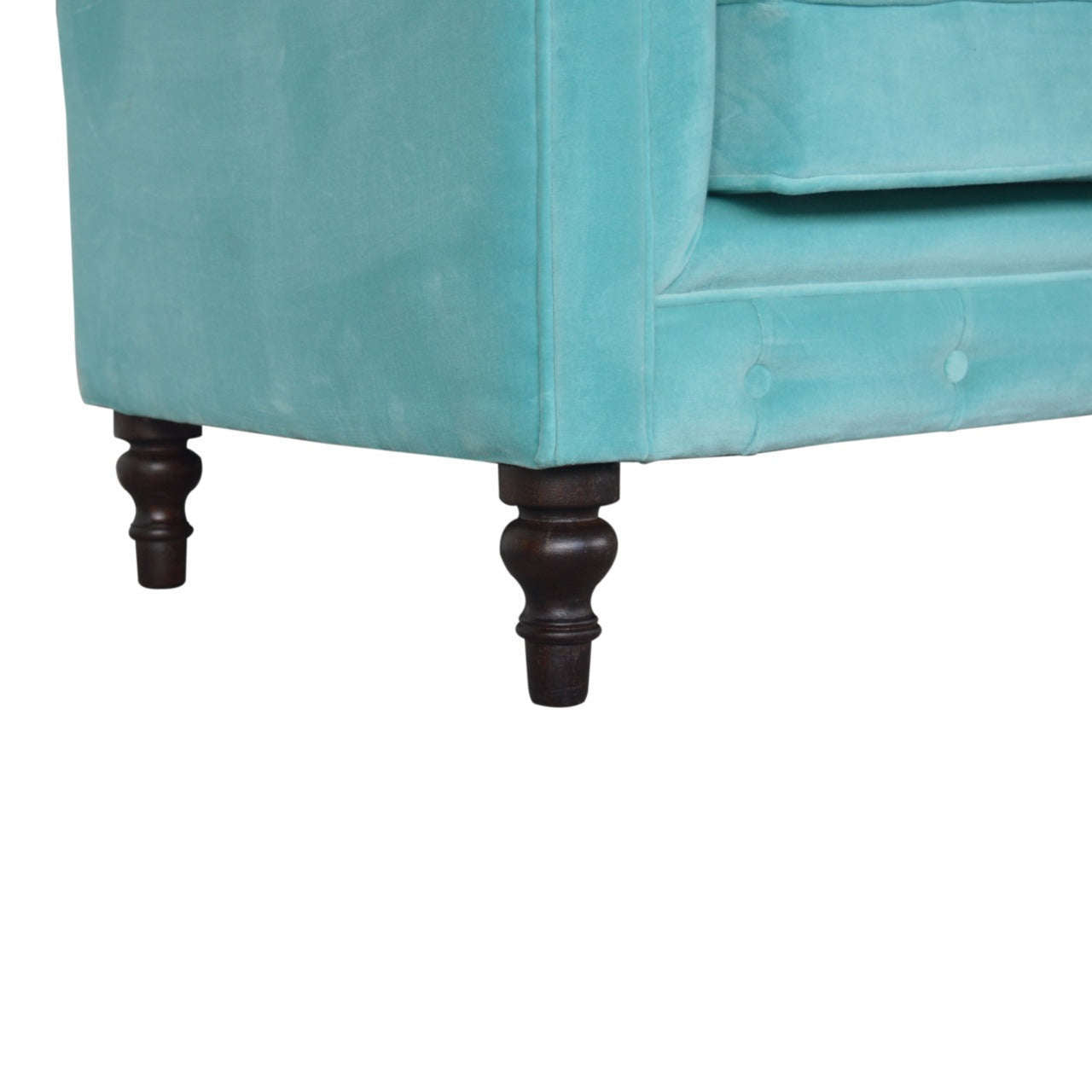 Ashpinoke:Aqua Velvet Chesterfield Sofa-Sofas-Artisan