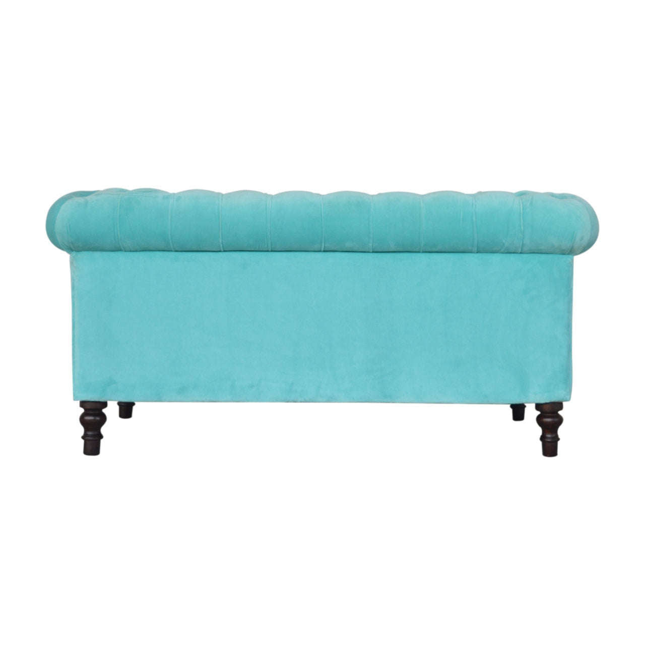 Ashpinoke:Aqua Velvet Chesterfield Sofa-Sofas-Artisan