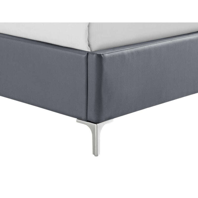 Ashpinoke:Arco Polyurethane Double Bed Grey-Double Beds-Heartlands Furniture