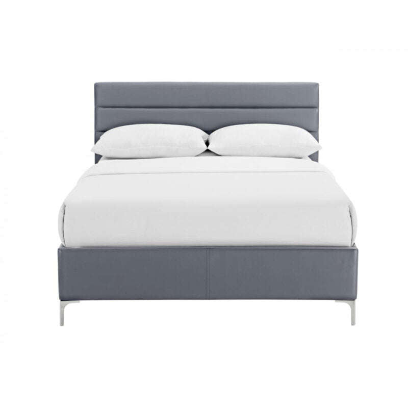 Ashpinoke:Arco Polyurethane King Size Bed Grey-King Size Beds-Heartlands Furniture