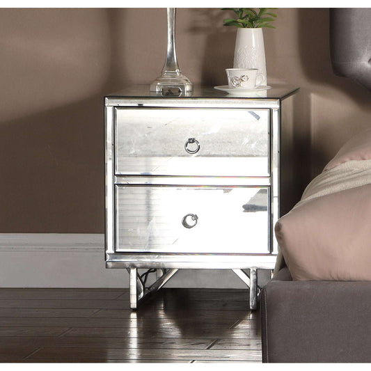 Ashpinoke:Ashbourne Bedside Mirrored 2 Drawer-Nightstands-Heartlands Furniture