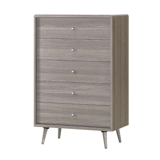 Ashpinoke:Belvoir Chest 5 Drawer Grey Oak-Chests and Drawers-Heartlands Furniture