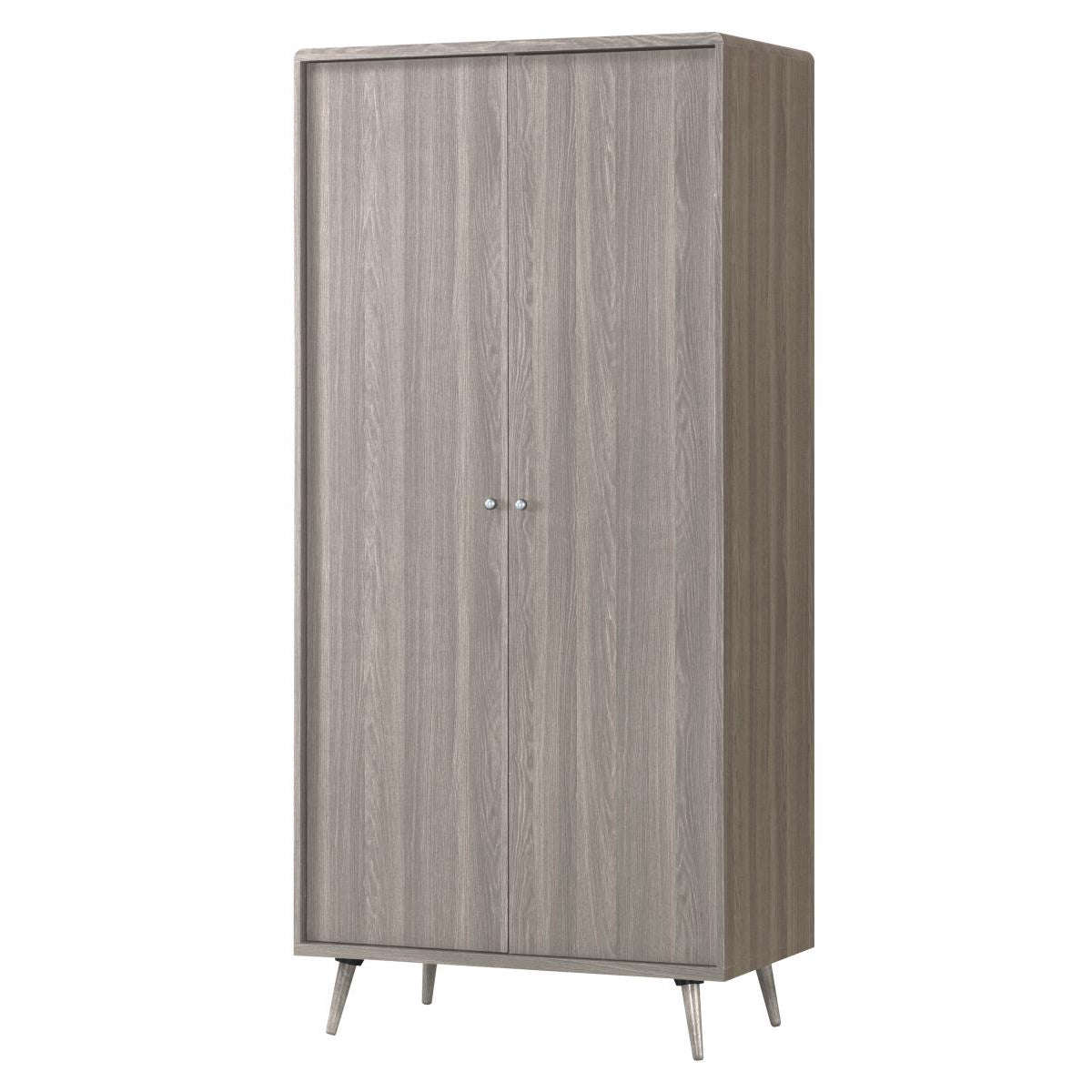 Ashpinoke:Belvoir Wardrobe 2 Door Grey Oak-Wardrobes-Heartlands Furniture