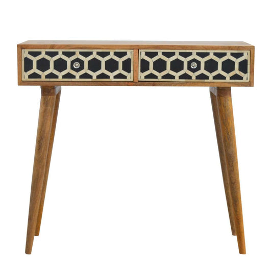 Ashpinoke:Bone Inlay Console Table-Console and Hall Tables-Artisan