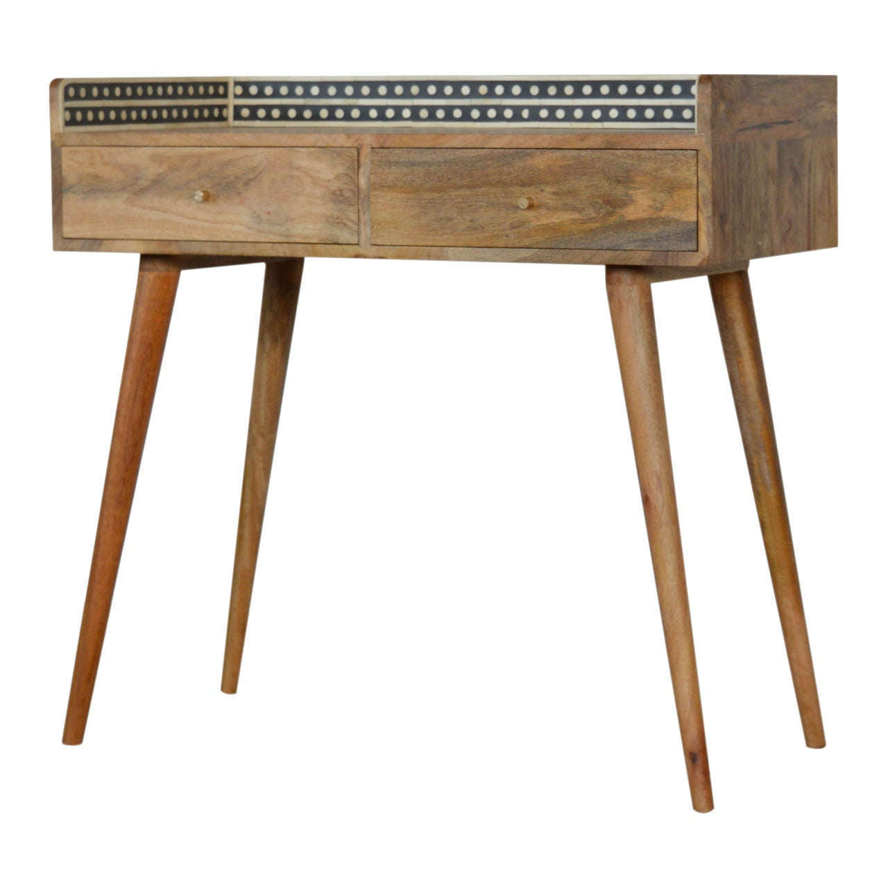 Ashpinoke:Bone Inlay Gallery Back Console Table-Console and Hall Tables-Artisan