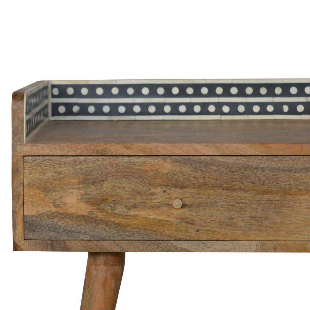 Ashpinoke:Bone Inlay Gallery Back Console Table-Console and Hall Tables-Artisan