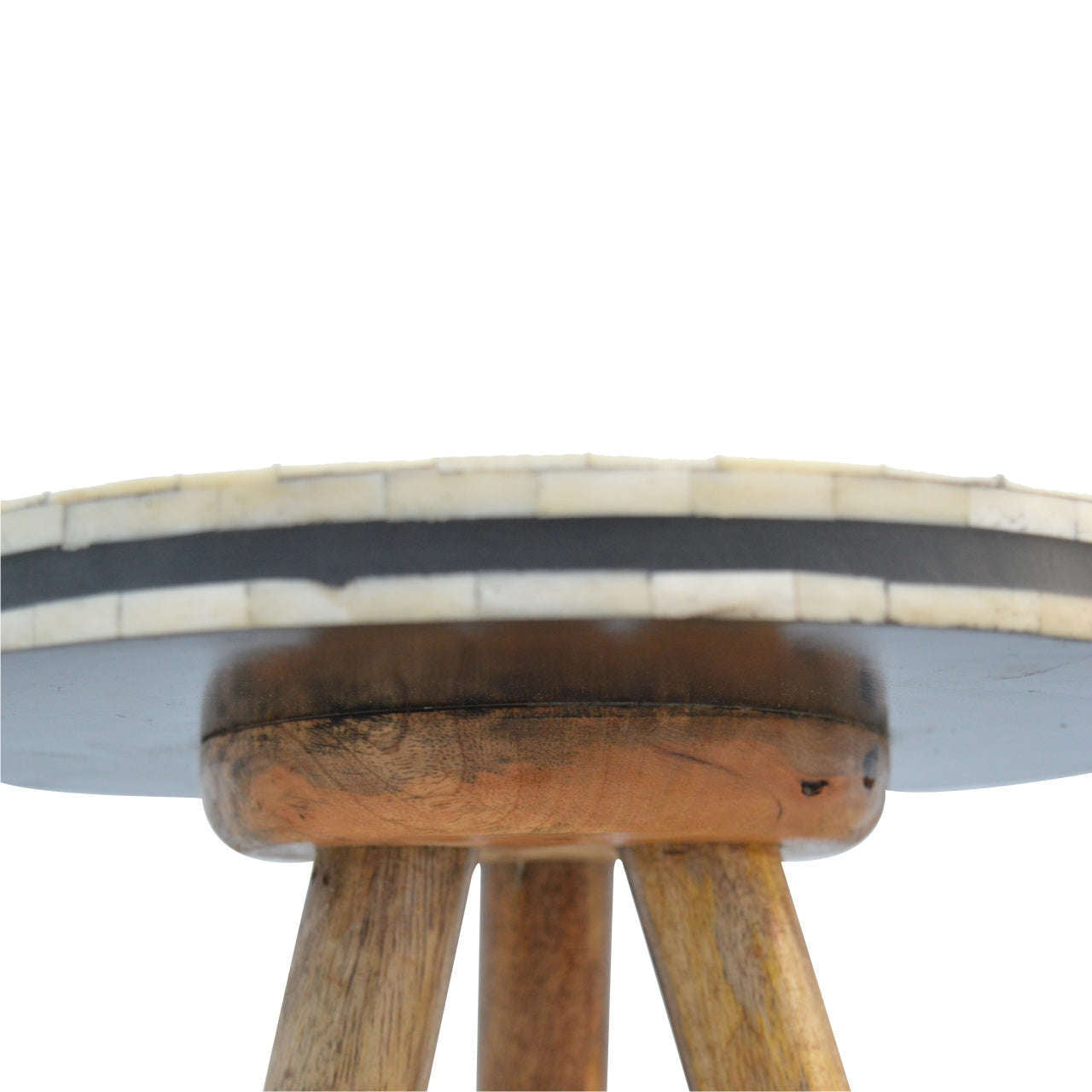 Ashpinoke:Bone Inlay Tripod Stool-Stools-Artisan