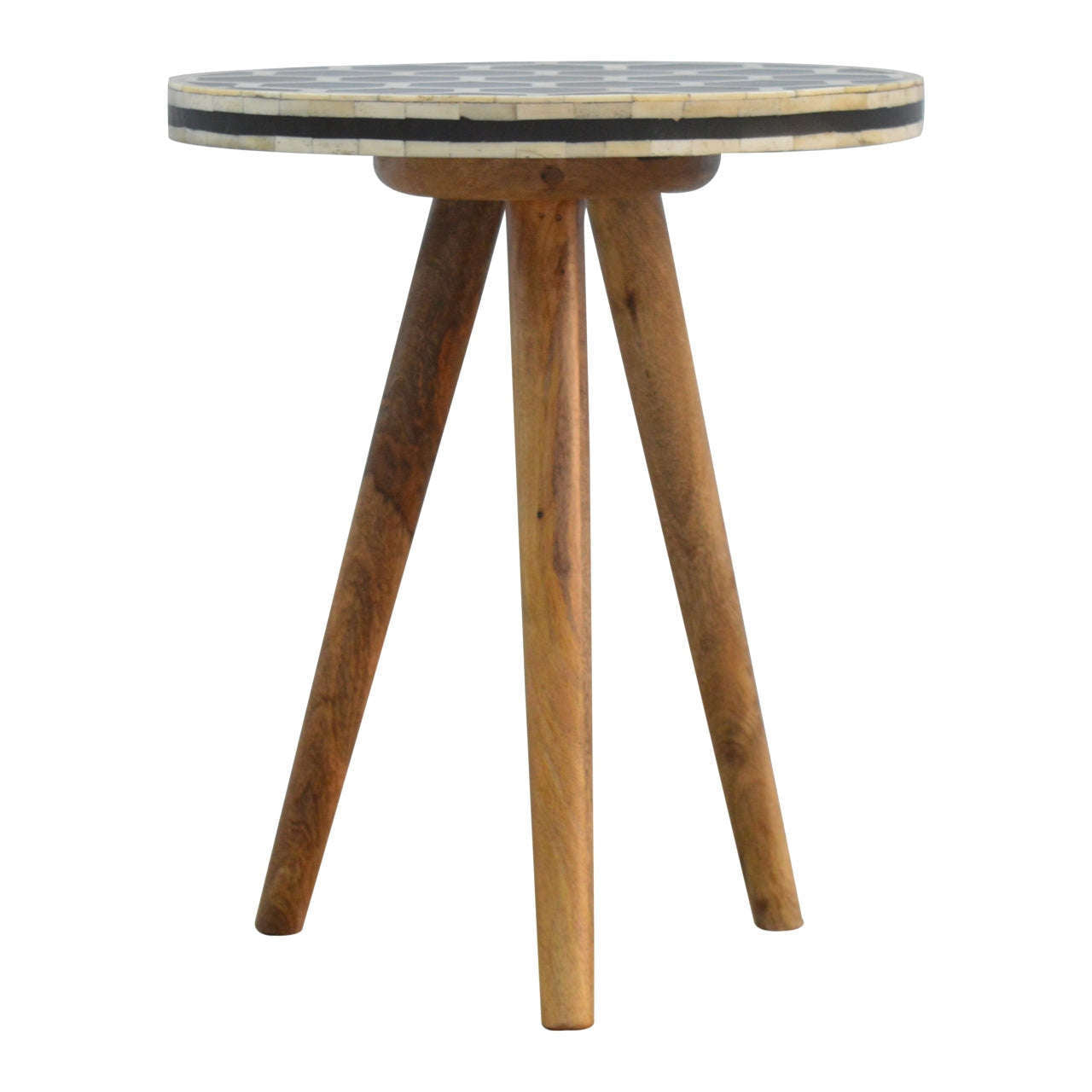 Ashpinoke:Bone Inlay Tripod Stool-Stools-Artisan