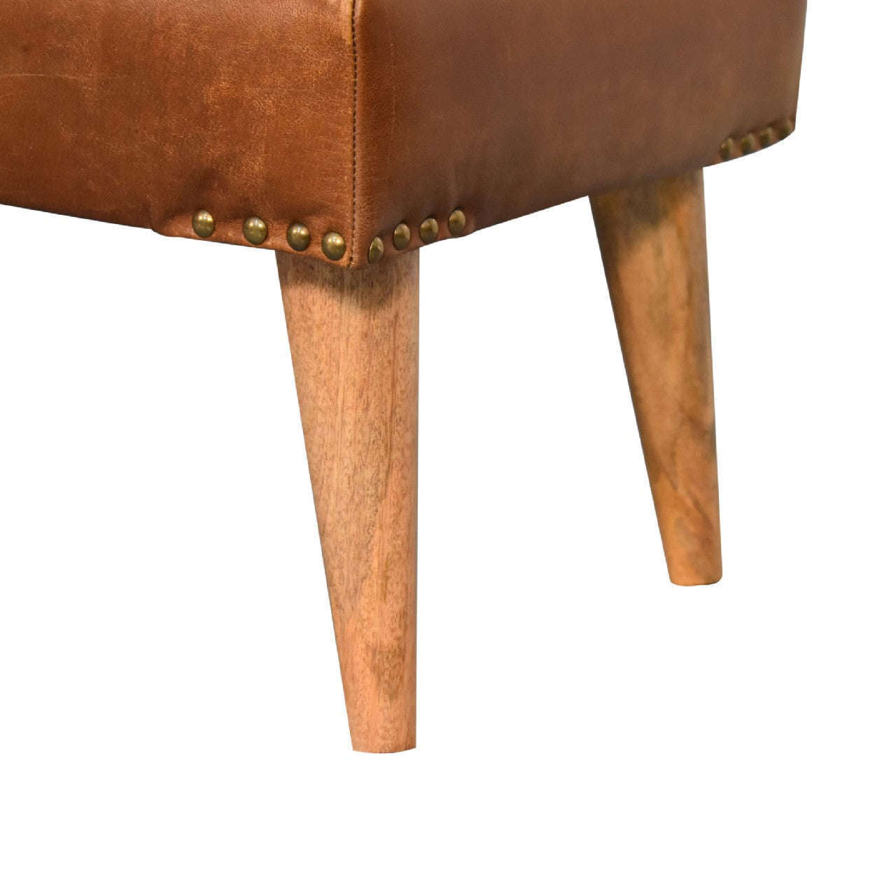 Ashpinoke:Bouclé Buffalo Hide Leather Bench-Benches-Artisan