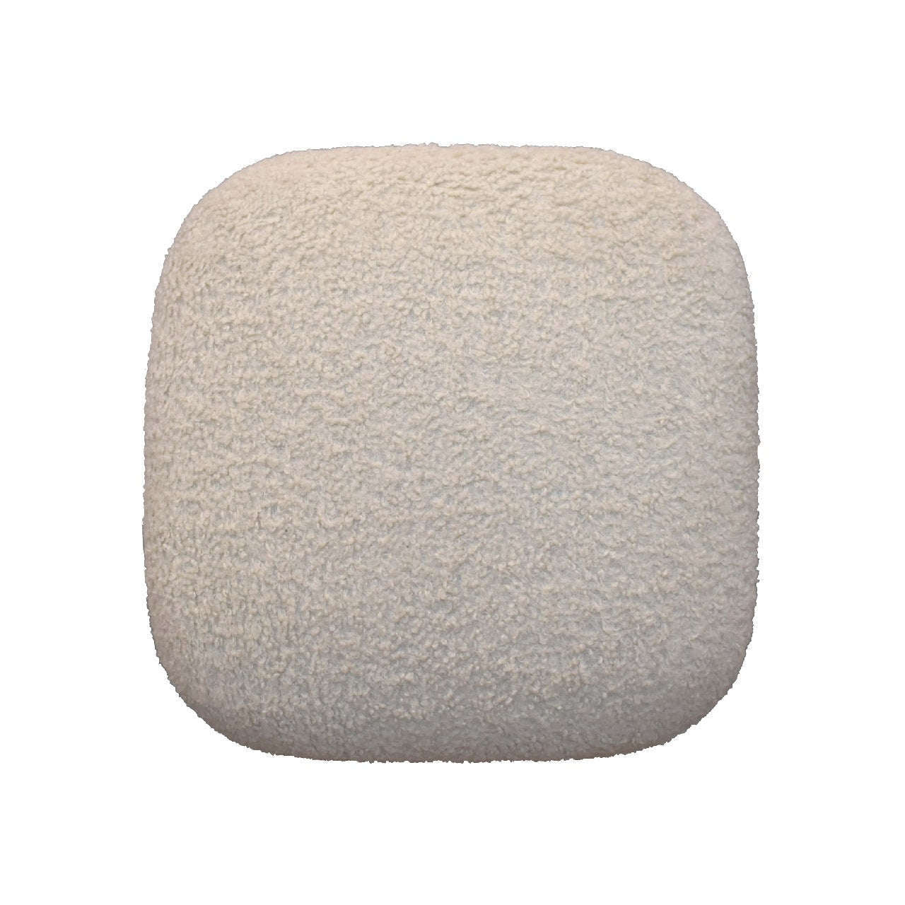 Ashpinoke:Bouclé Cream Square Footstool-Footstools-Artisan