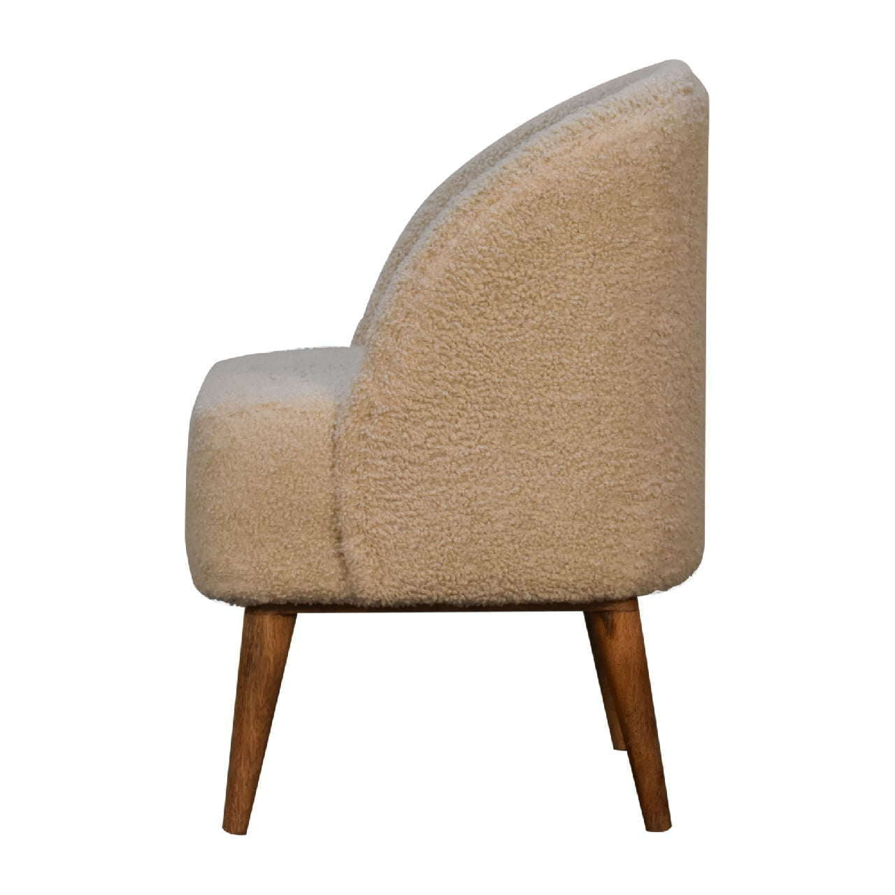 Ashpinoke:Bouclé Cream Tub Chair-Chairs-Artisan