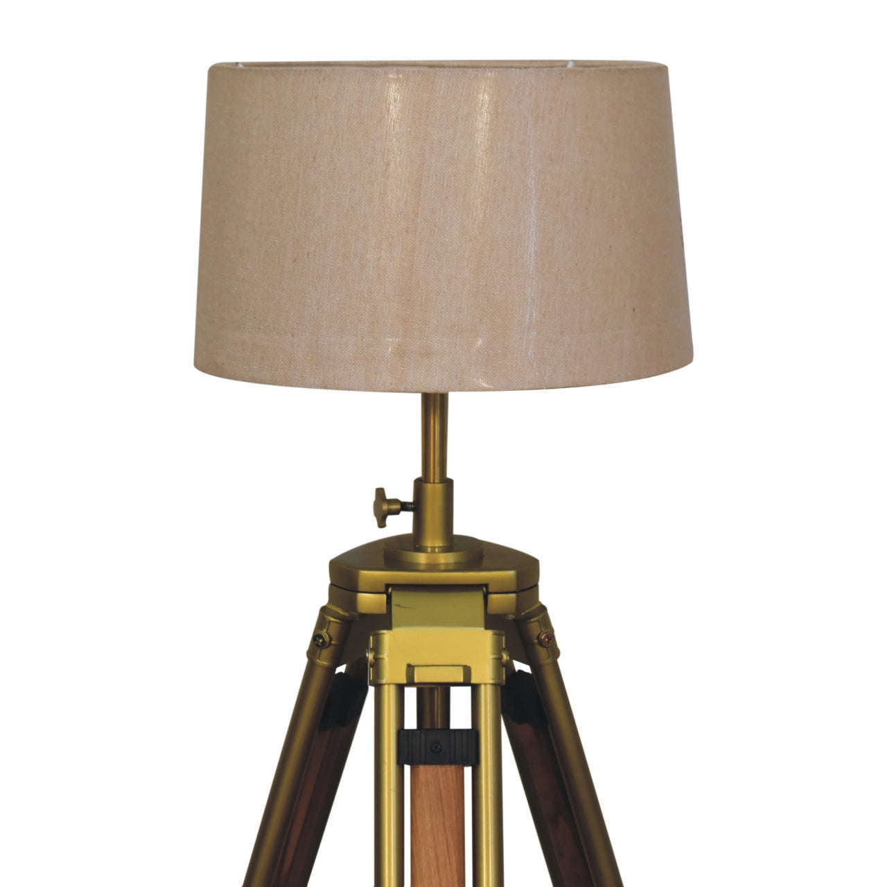 Ashpinoke:Brass Plated and Wooden Floor Lamp-Lighting-Artisan