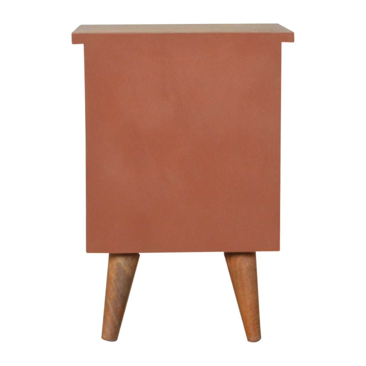 Ashpinoke:Brick Red Hand Painted Bedside-Bedsides-Artisan