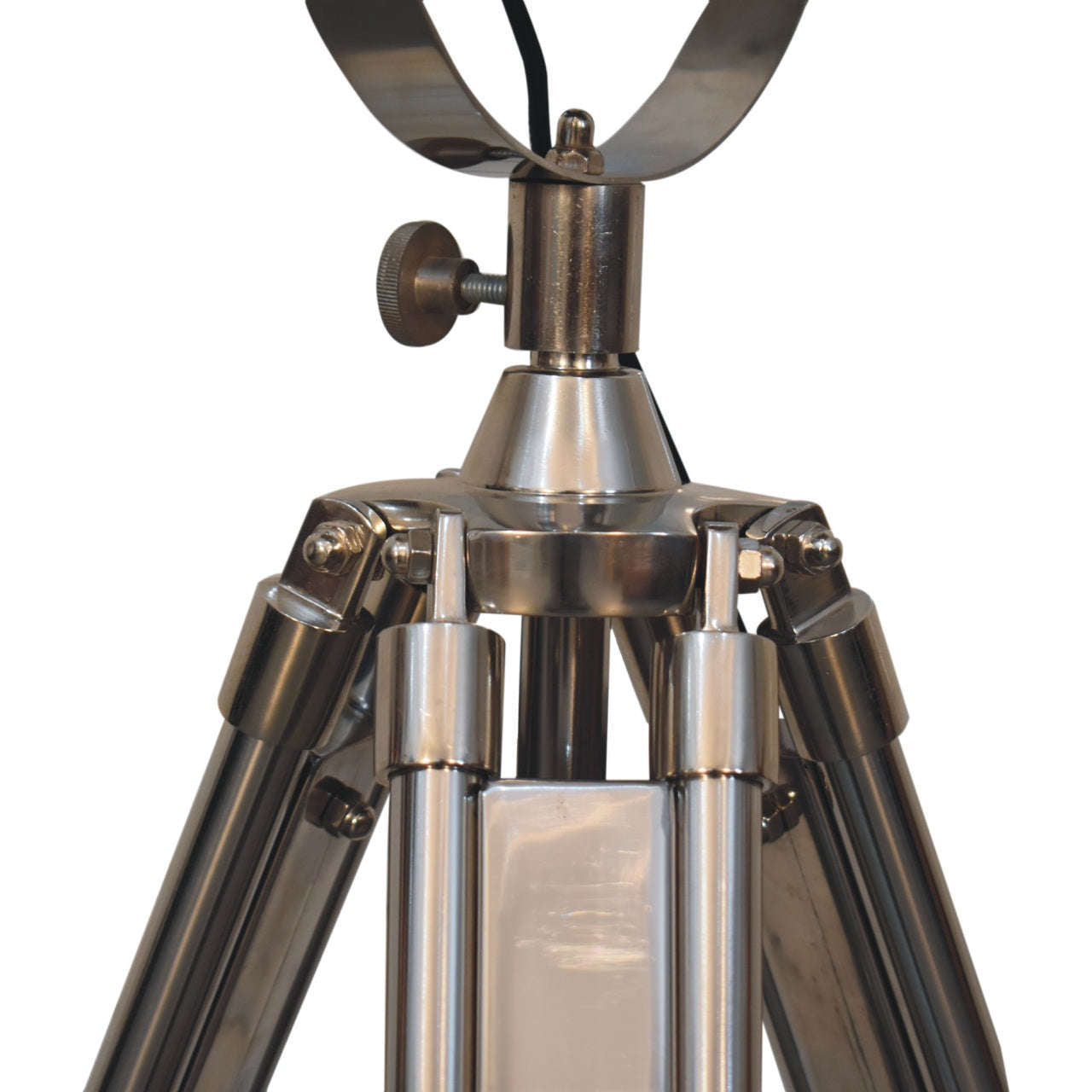 Ashpinoke:Caged Complete Chrome Tripod Fold Spotlight Floor Lamp-Lighting-Artisan