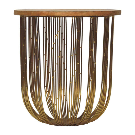 Ashpinoke:Caged Metal Side Table-End Tables-Artisan