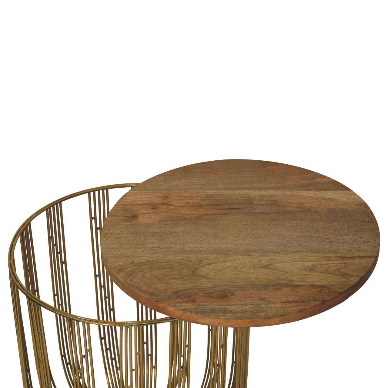 Ashpinoke:Caged Metal Side Table-End Tables-Artisan
