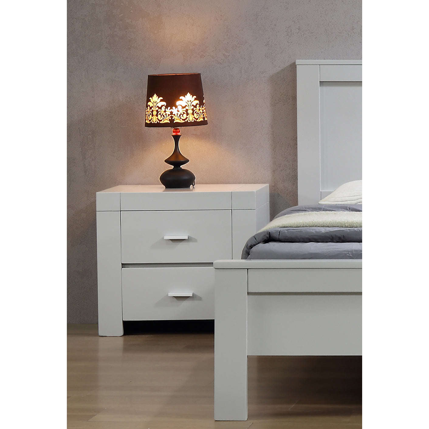 Ashpinoke:California Nightstand Grey-Nightstands-Heartlands Furniture