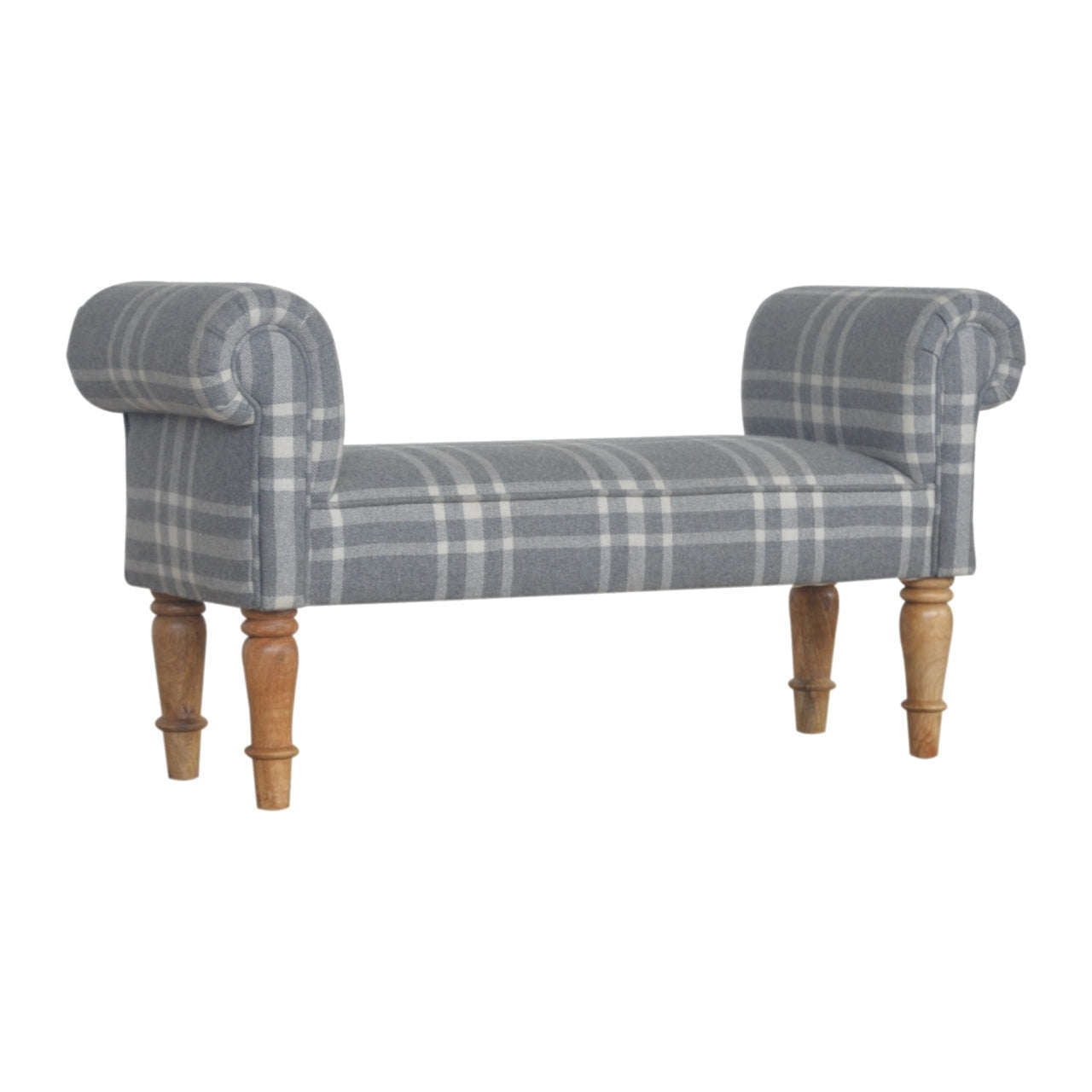 Ashpinoke:Canus Tartan Bedroom Bench-Benches-Artisan