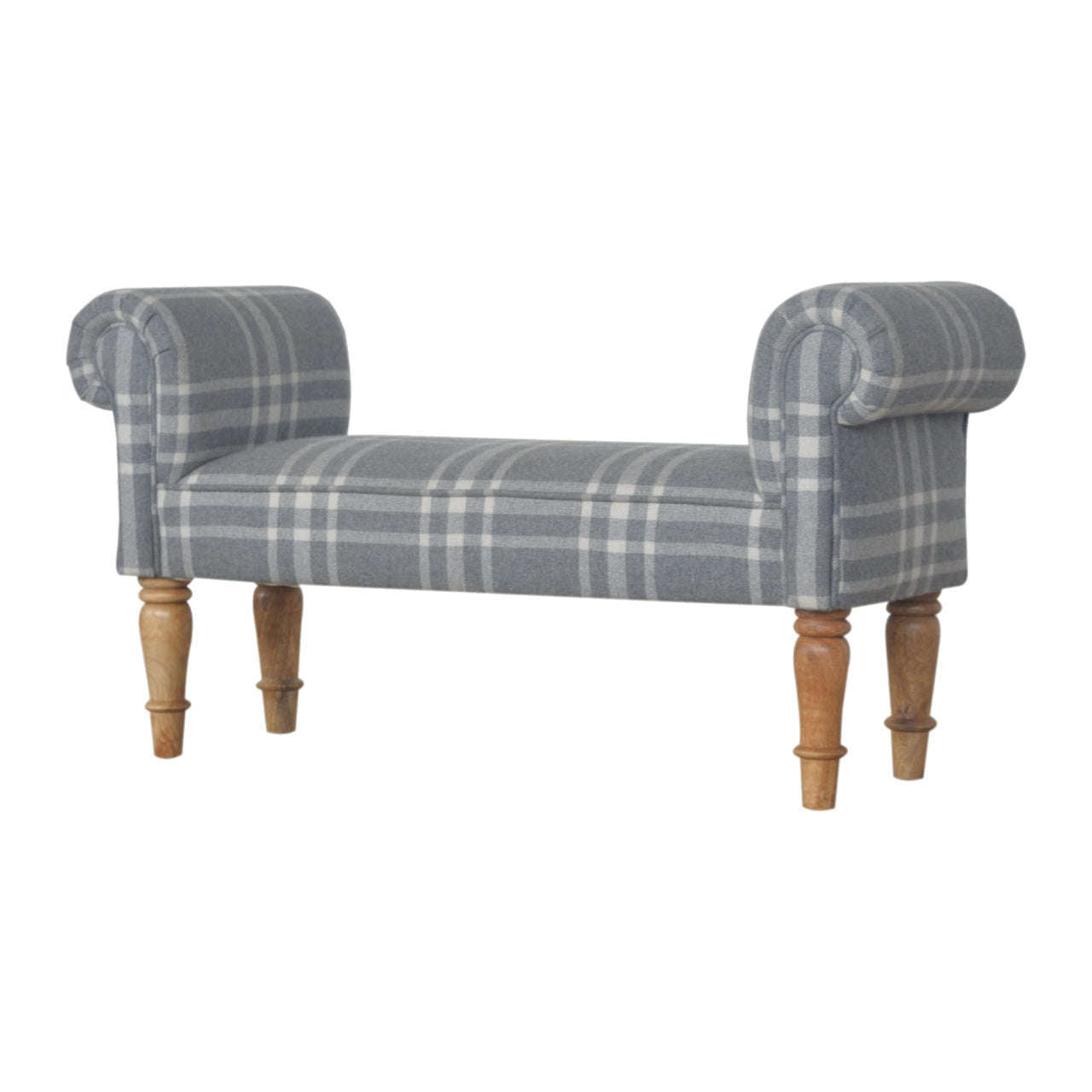 Ashpinoke:Canus Tartan Bedroom Bench-Benches-Artisan