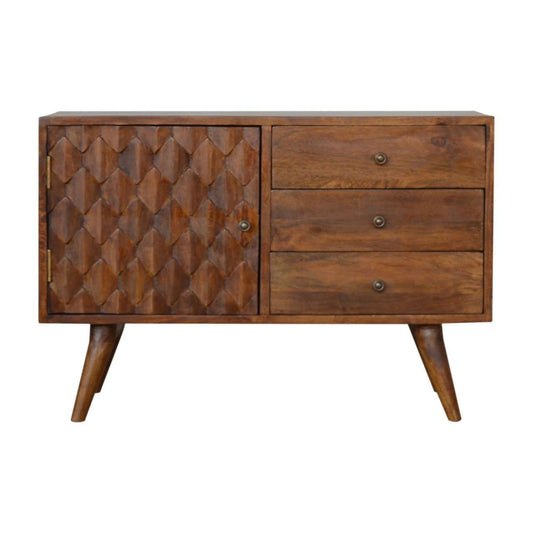 Ashpinoke:Carved Chestnut Sideboard-Sideboards-Artisan