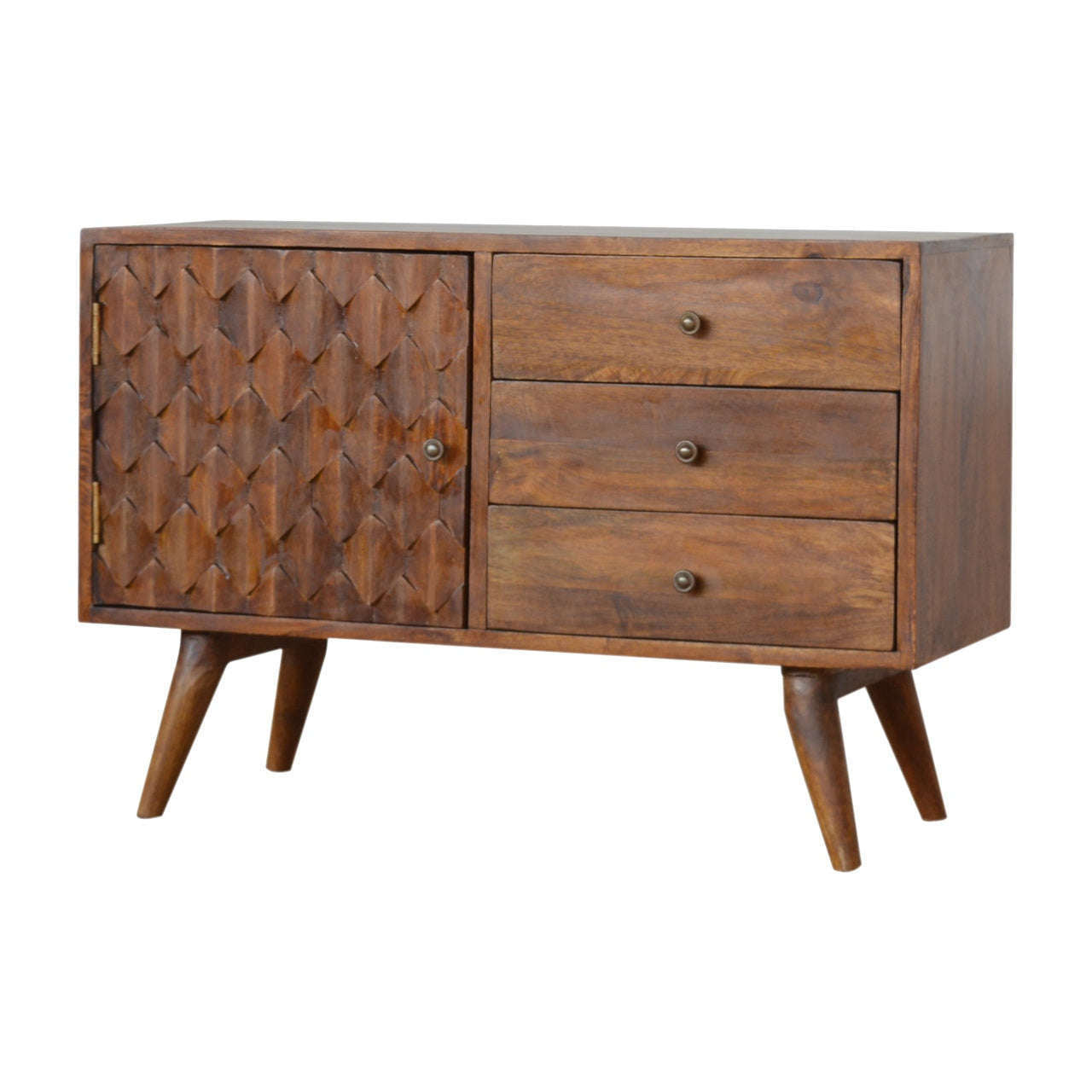 Ashpinoke:Carved Chestnut Sideboard-Sideboards-Artisan