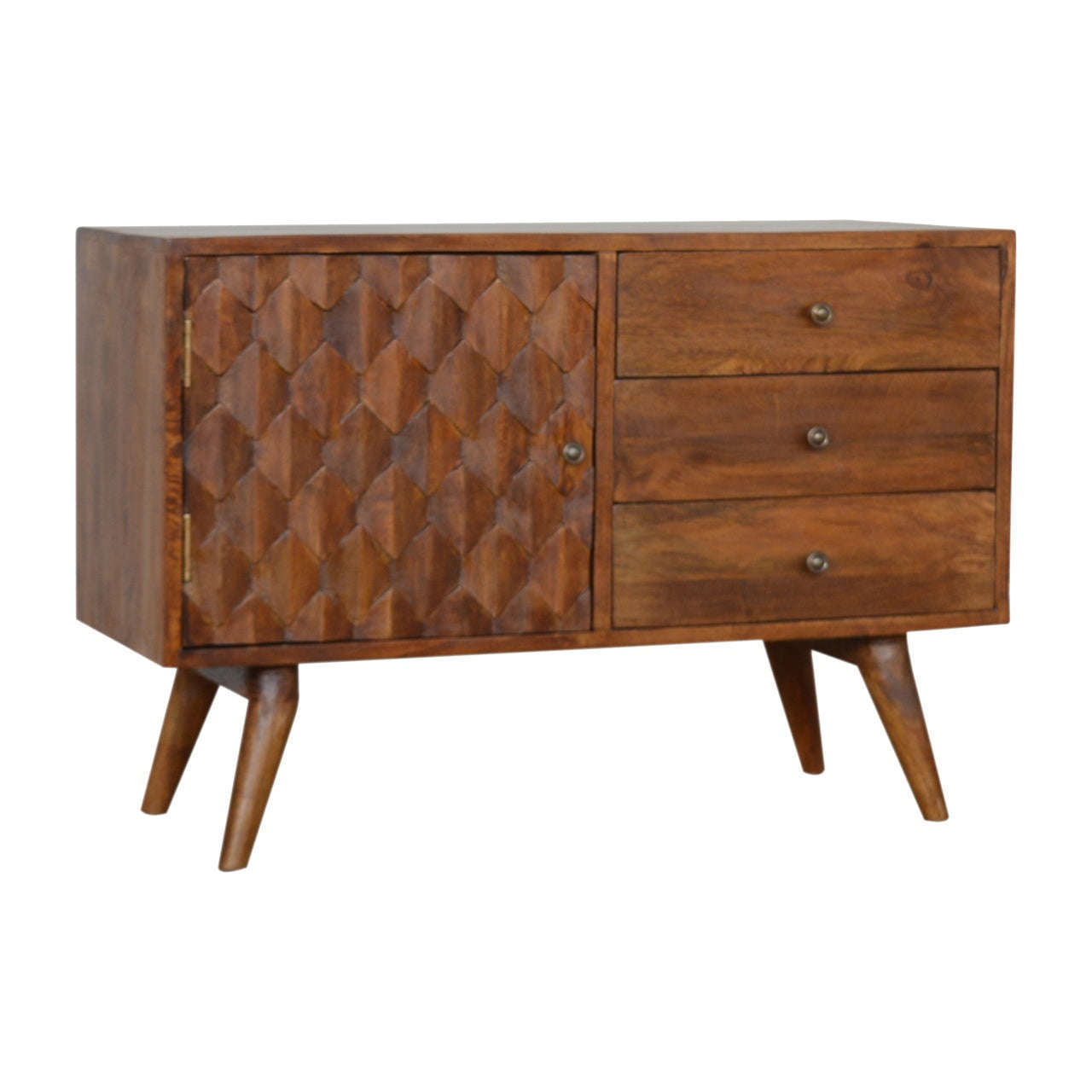 Ashpinoke:Carved Chestnut Sideboard-Sideboards-Artisan