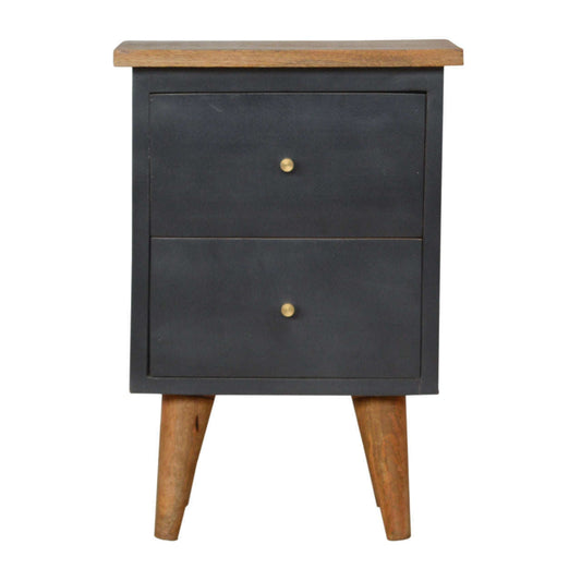 Ashpinoke:Charcoal Black Hand Painted Bedside-Bedsides-Artisan