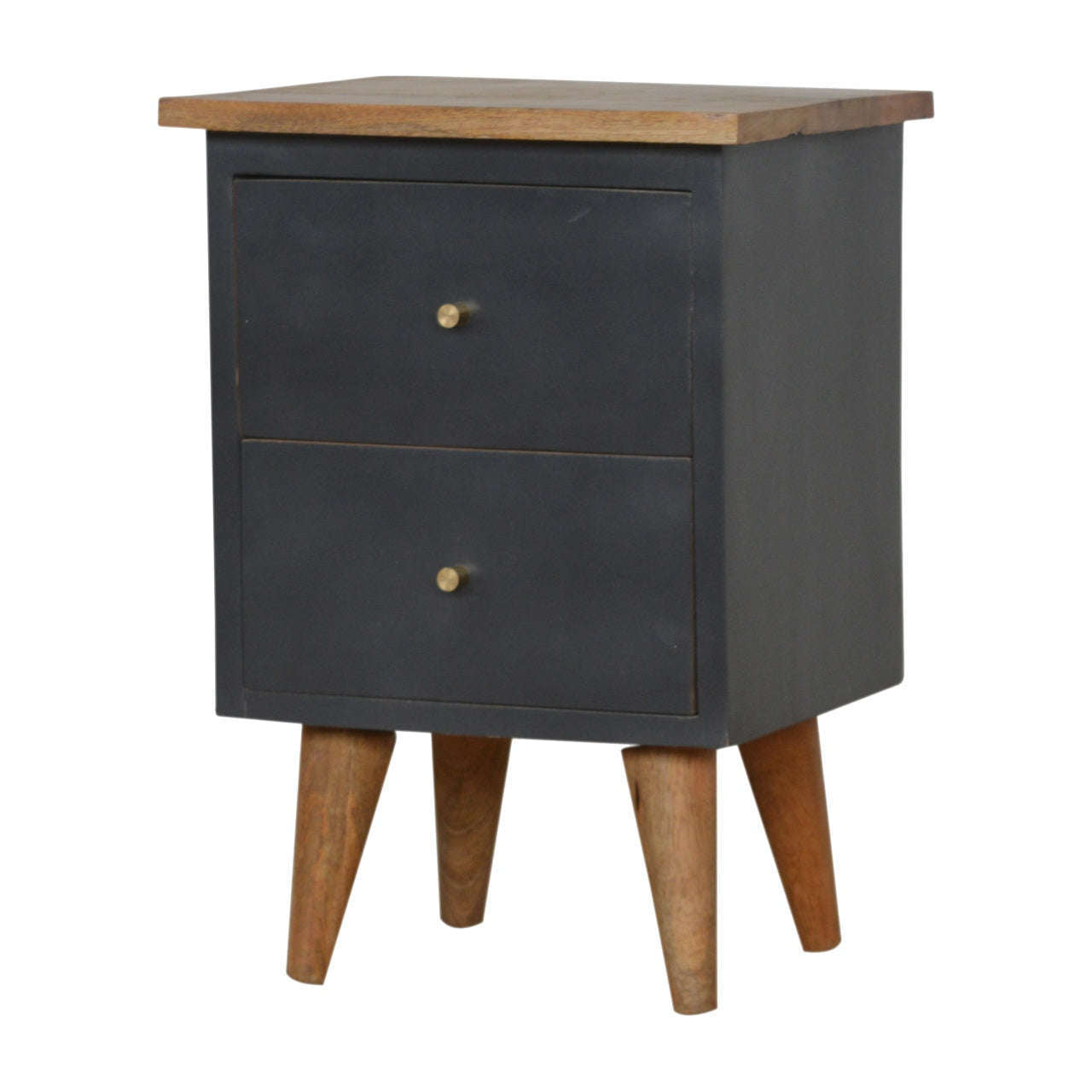 Ashpinoke:Charcoal Black Hand Painted Bedside-Bedsides-Artisan