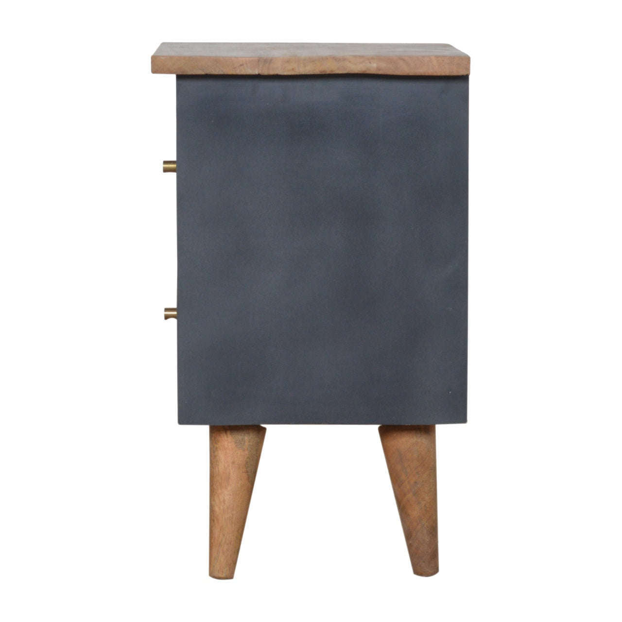 Ashpinoke:Charcoal Black Hand Painted Bedside-Bedsides-Artisan