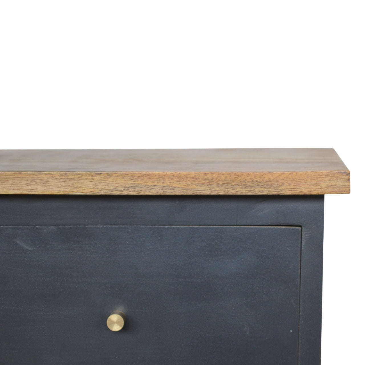 Ashpinoke:Charcoal Black Hand Painted Bedside-Bedsides-Artisan