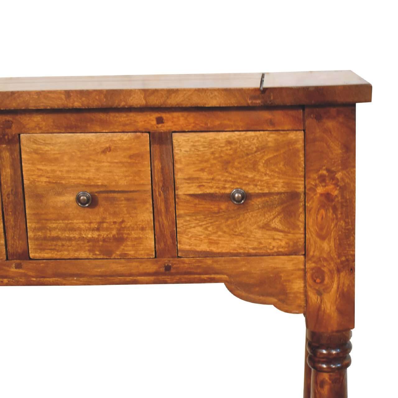 Ashpinoke:Chestnut 4 Drawer Console Table-Console and Hall Tables-Artisan