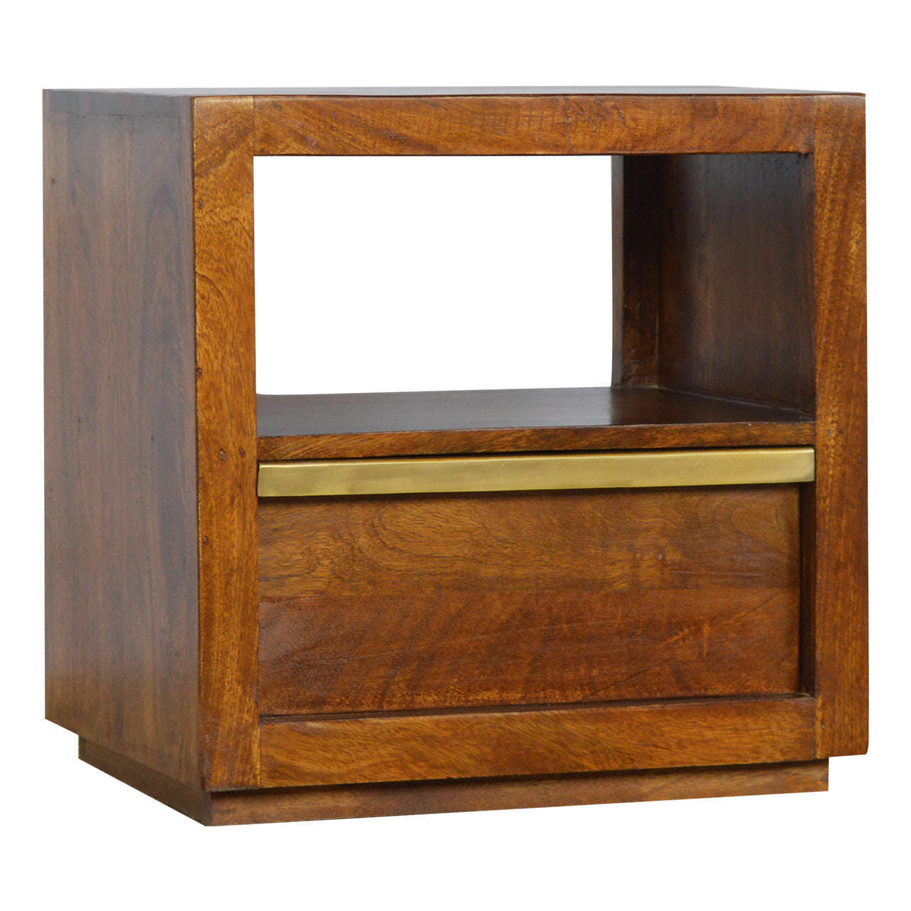 Ashpinoke:Chestnut Bedside with Gold Bar-Bedsides-Artisan