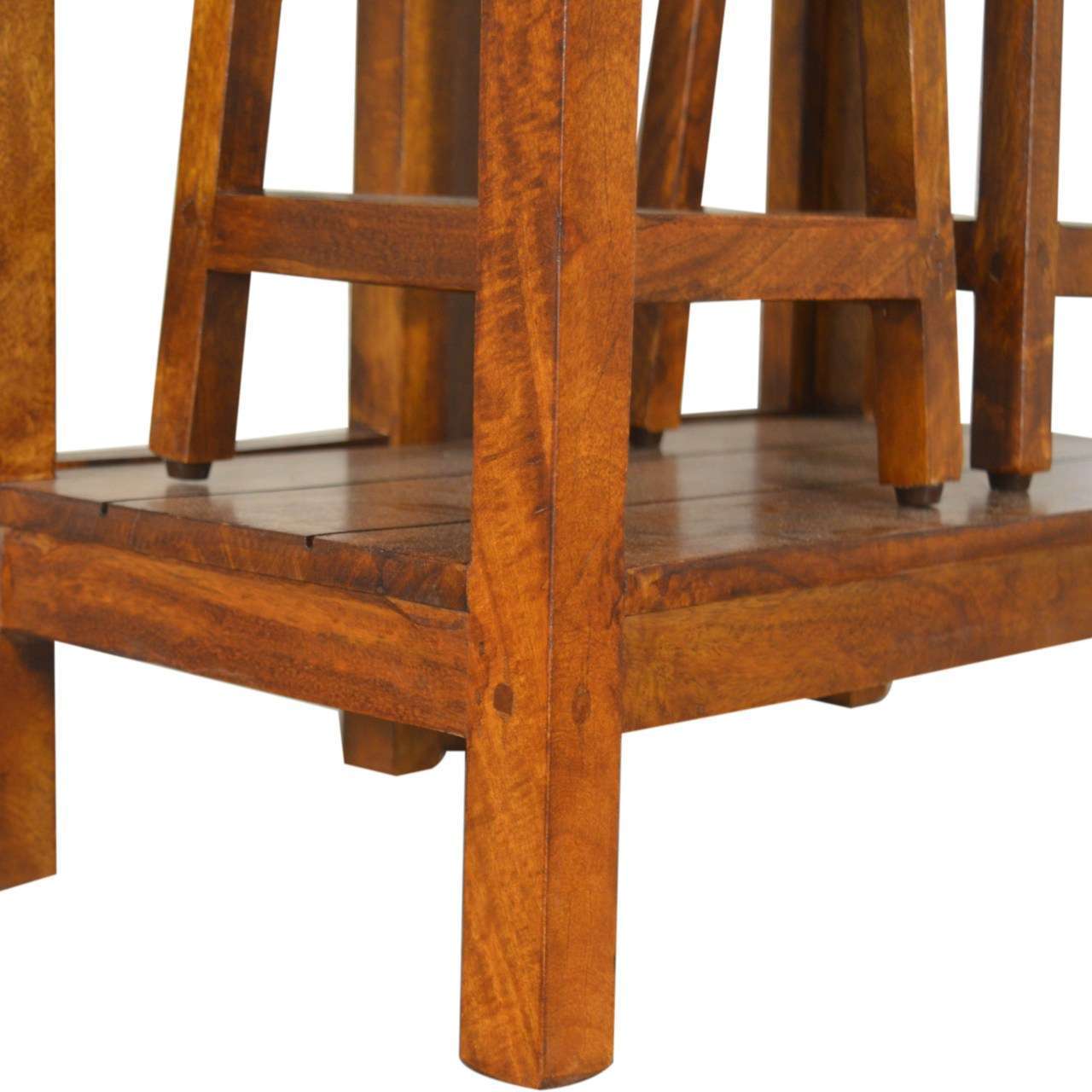 Ashpinoke:Chestnut Breakfast Table With 2 Stools-Dining Tables-Artisan