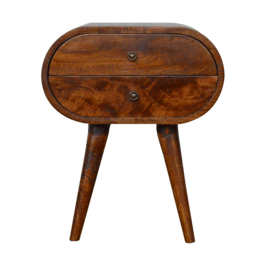 Ashpinoke:Chestnut Circular Bedside-Bedsides-Artisan