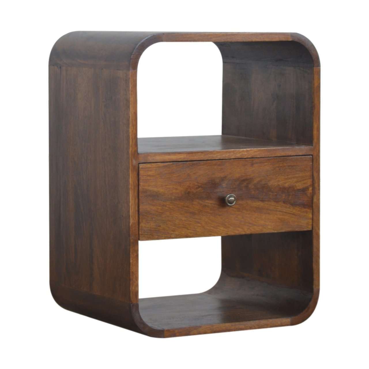 Ashpinoke:Chestnut Curved Edge Bedside-Bedsides-Artisan