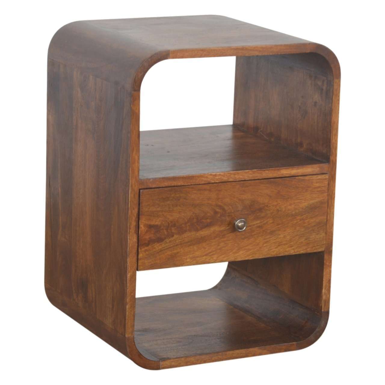 Ashpinoke:Chestnut Curved Edge Bedside-Bedsides-Artisan