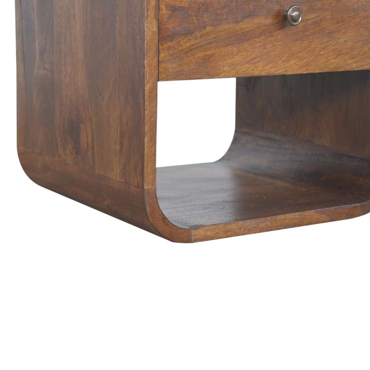 Ashpinoke:Chestnut Curved Edge Bedside-Bedsides-Artisan