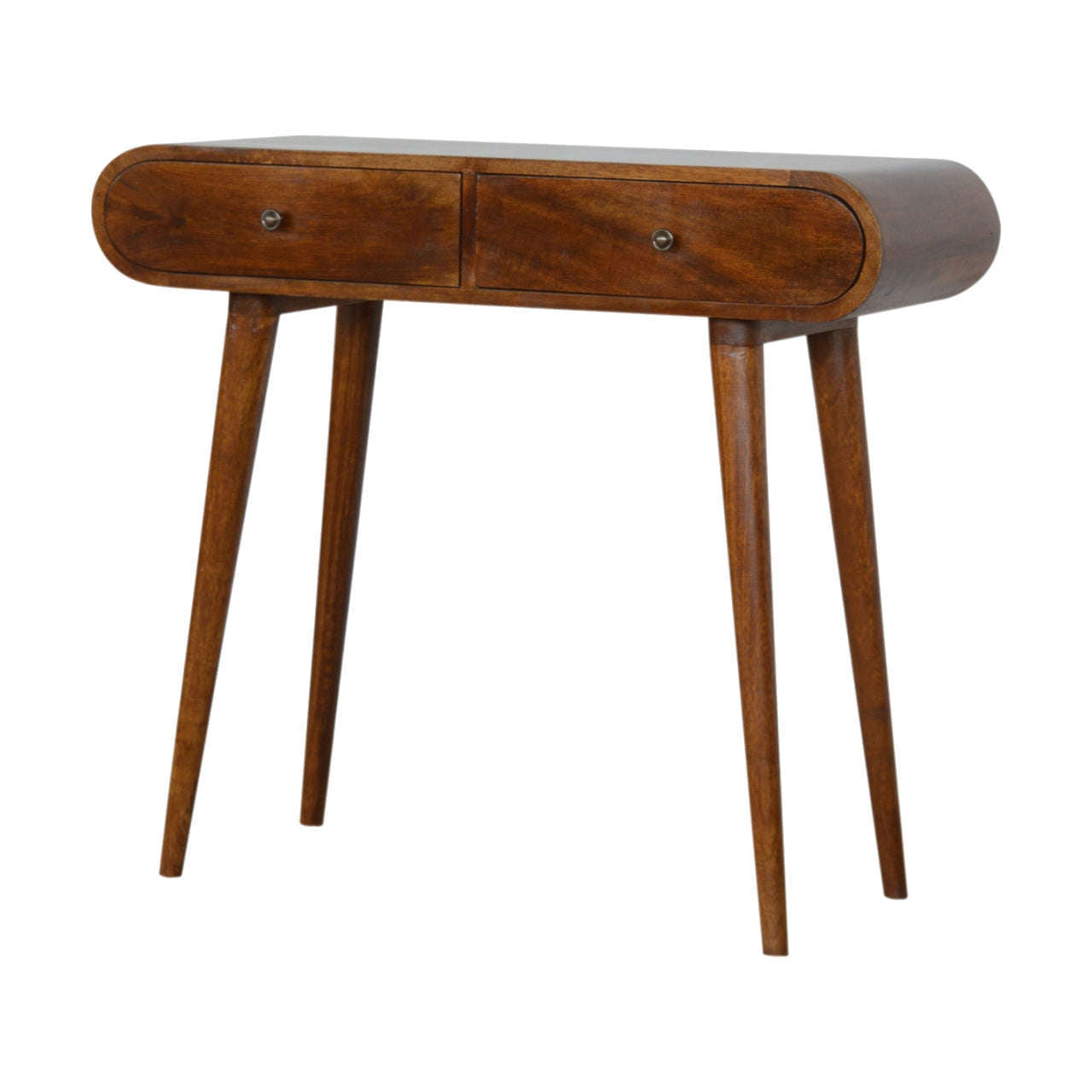 Ashpinoke:Chestnut Curved Edge Console Table-Console and Hall Tables-Artisan