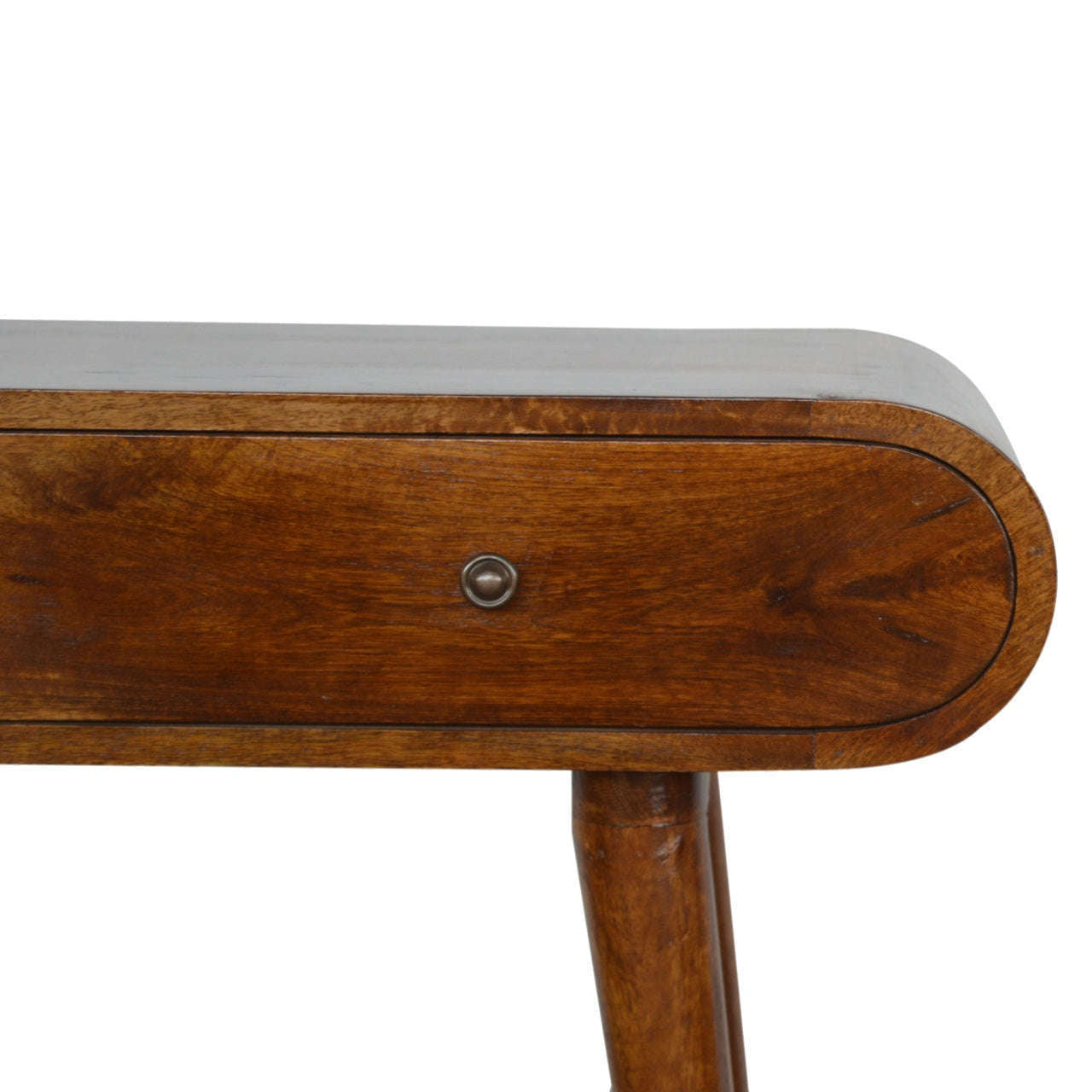 Ashpinoke:Chestnut Curved Edge Console Table-Console and Hall Tables-Artisan