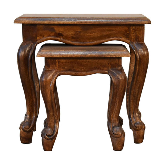 Ashpinoke:Chestnut French Style Stool Set-Stools-Artisan