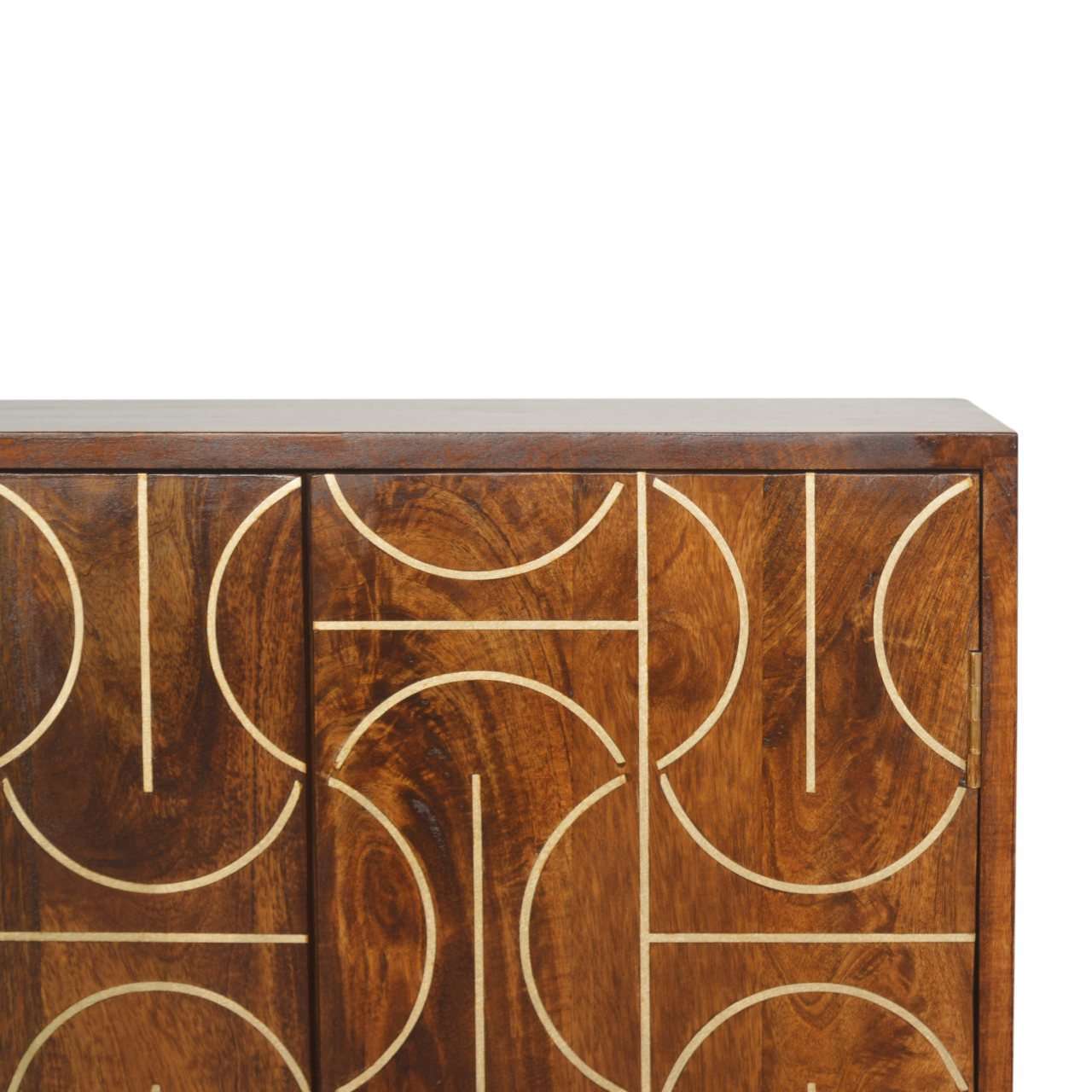 Ashpinoke:Chestnut Gold Inlay Abstract Cabinet-Cabinets-Artisan