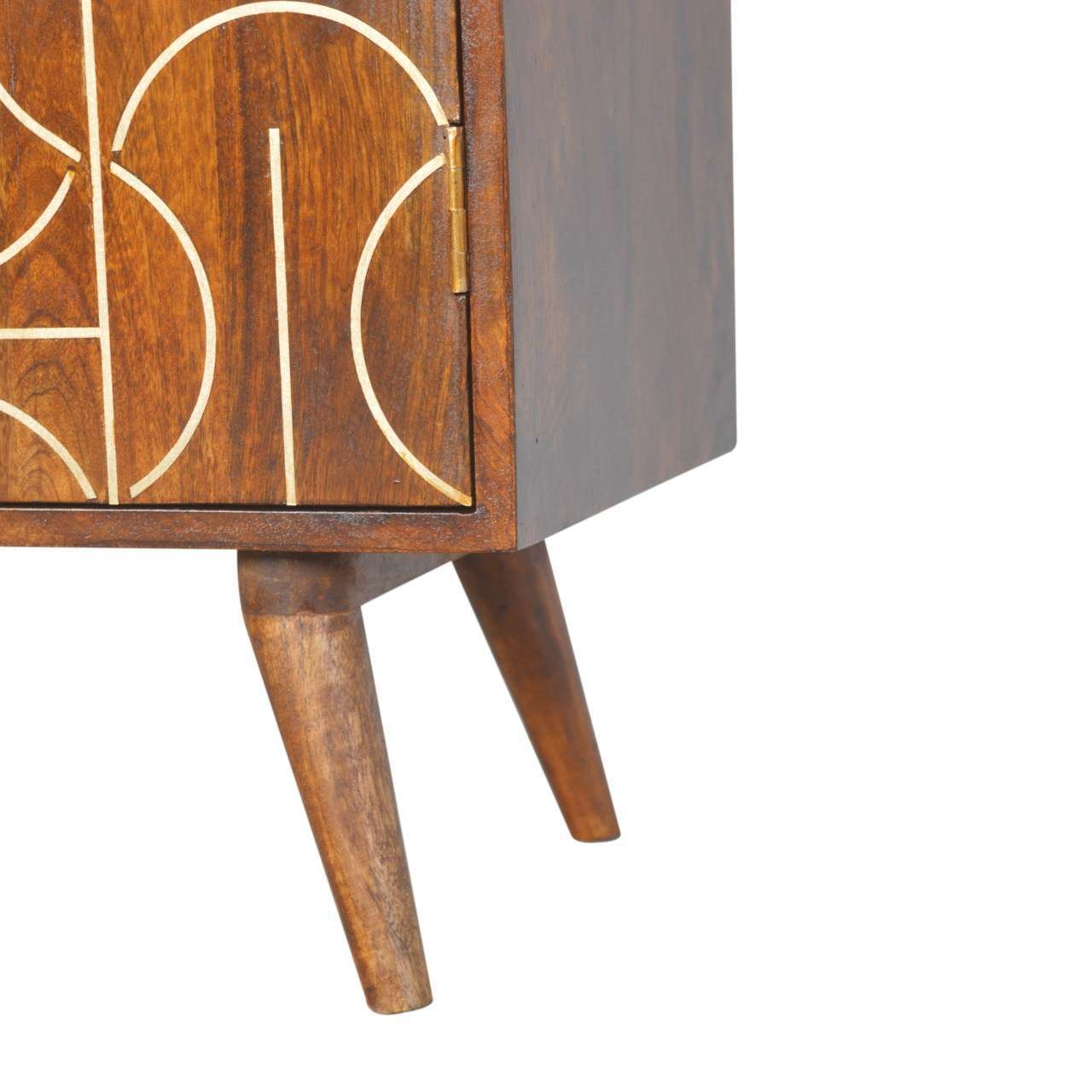 Ashpinoke:Chestnut Gold Inlay Abstract Cabinet-Cabinets-Artisan